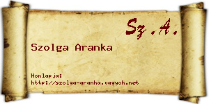 Szolga Aranka névjegykártya